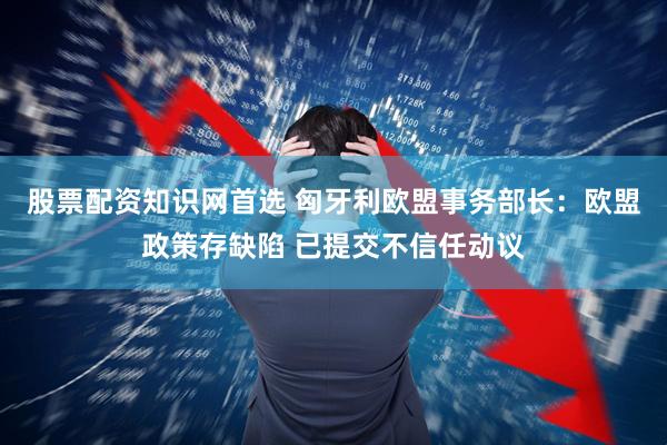 股票配资知识网首选 匈牙利欧盟事务部长：欧盟政策存缺陷 已提交不信任动议