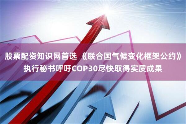 股票配资知识网首选 《联合国气候变化框架公约》执行秘书呼吁COP30尽快取得实质成果
